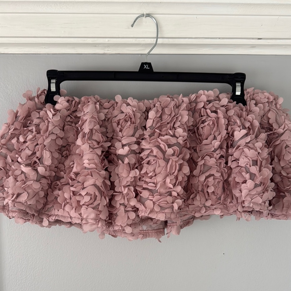 ASOS Luxe size 2 Floral Lace Bardot top skirt Set in Pink mauve - Picture 13 of 16